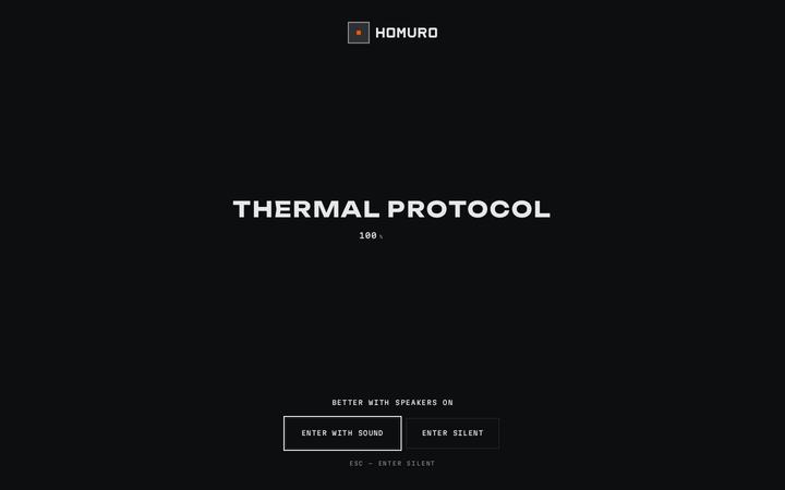 Japanese wellness website design — 焔室 HOMURO / THERMAL PROTOCOL