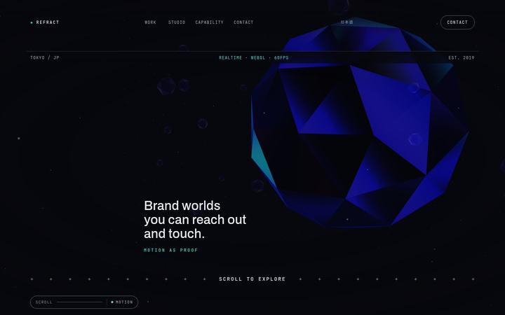 Japanese brand website design — REFRACT